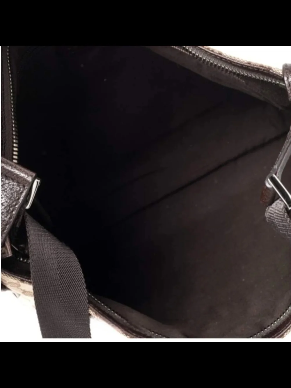 Gucci Beige GG Supreme Messenger Bag with Brown Trim